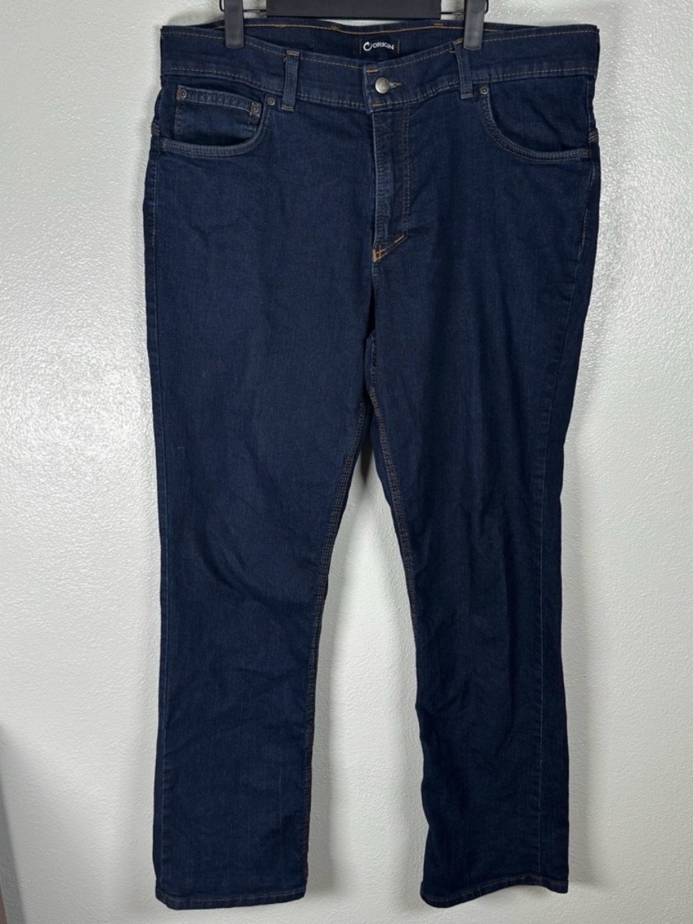 Origin Maine Factory Straight Jeans Men's 36x32 Blue Dark Wash Workwear USA Made